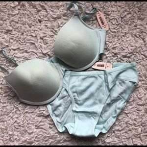 Victorias Secret Cotton Pushup Bra Panty Set 34C M